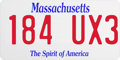 MA license plate 184UX3
