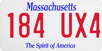 MA license plate 184UX4