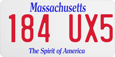 MA license plate 184UX5
