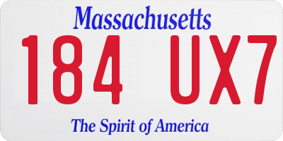 MA license plate 184UX7