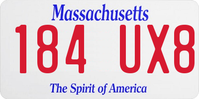 MA license plate 184UX8