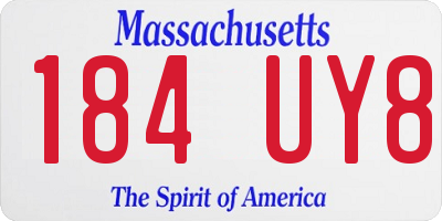 MA license plate 184UY8