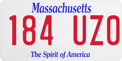 MA license plate 184UZ0
