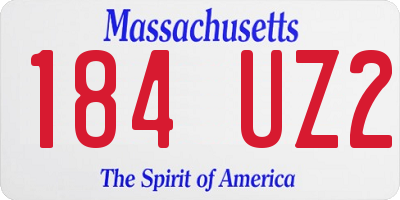MA license plate 184UZ2