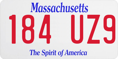 MA license plate 184UZ9