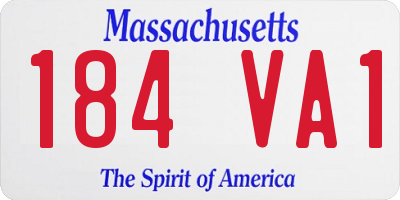 MA license plate 184VA1