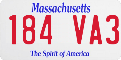 MA license plate 184VA3