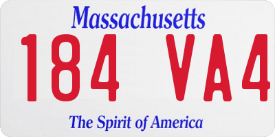 MA license plate 184VA4