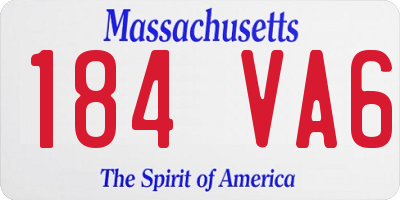 MA license plate 184VA6