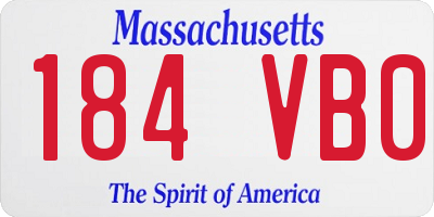 MA license plate 184VB0
