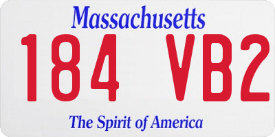 MA license plate 184VB2