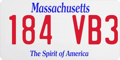 MA license plate 184VB3