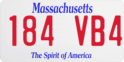 MA license plate 184VB4