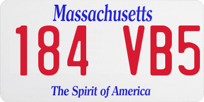 MA license plate 184VB5