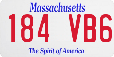 MA license plate 184VB6