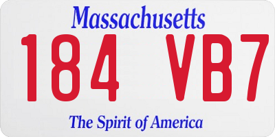MA license plate 184VB7