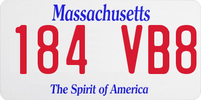 MA license plate 184VB8
