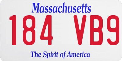 MA license plate 184VB9
