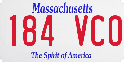 MA license plate 184VC0