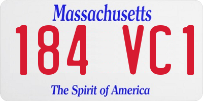 MA license plate 184VC1