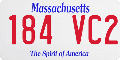MA license plate 184VC2