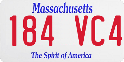 MA license plate 184VC4