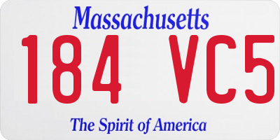 MA license plate 184VC5
