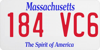 MA license plate 184VC6