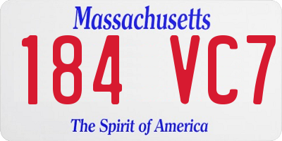 MA license plate 184VC7