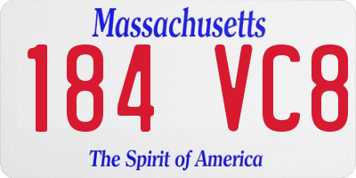 MA license plate 184VC8