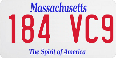 MA license plate 184VC9