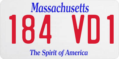 MA license plate 184VD1