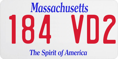 MA license plate 184VD2