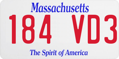 MA license plate 184VD3