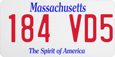 MA license plate 184VD5