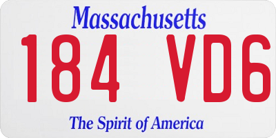 MA license plate 184VD6