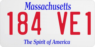 MA license plate 184VE1