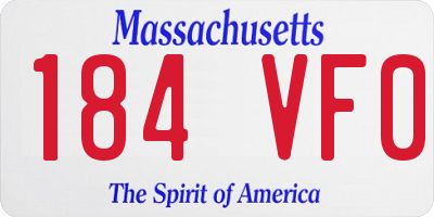 MA license plate 184VF0