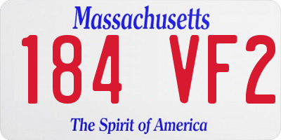 MA license plate 184VF2