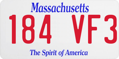 MA license plate 184VF3