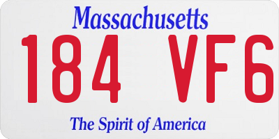 MA license plate 184VF6
