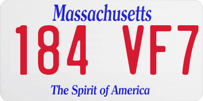 MA license plate 184VF7