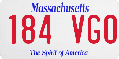MA license plate 184VG0