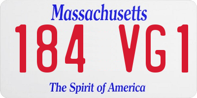MA license plate 184VG1