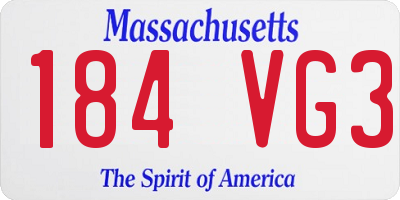 MA license plate 184VG3