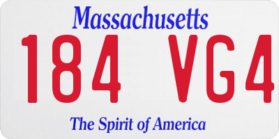 MA license plate 184VG4
