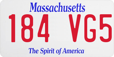 MA license plate 184VG5