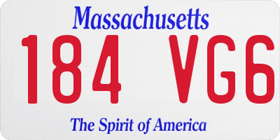MA license plate 184VG6