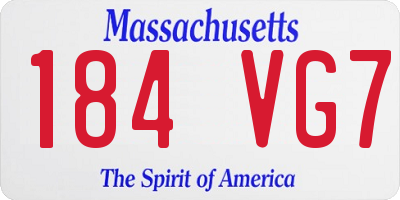 MA license plate 184VG7