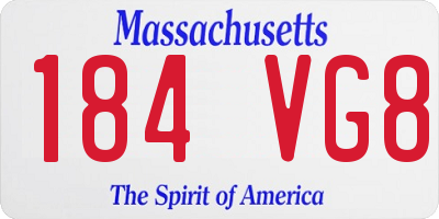 MA license plate 184VG8